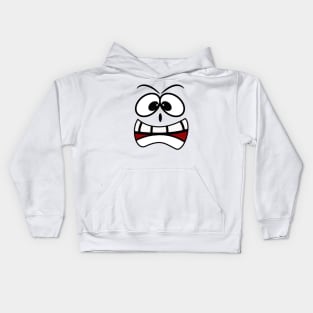 Scared Funny Face Cartoon Emoji Kids Hoodie